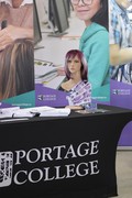 Portage College presented information on their many trades training opportunities inside.