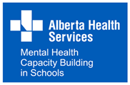Alberta health Services logo with tagline mental health capacity building in schools